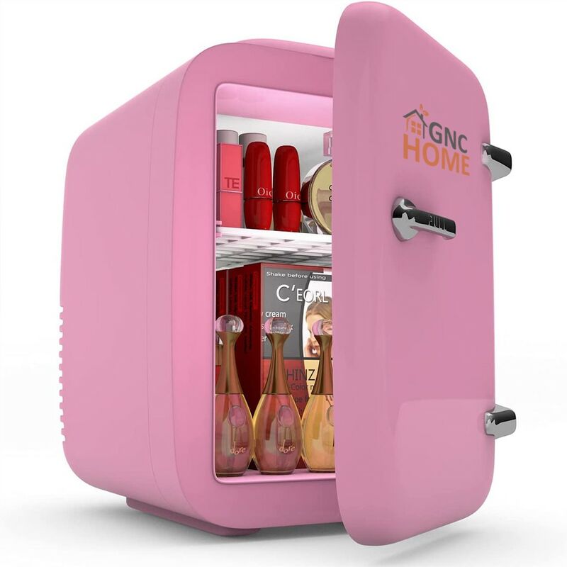 Mini-Kühlschrank 4L Rosa für Make-up, Hautpflege und Auto