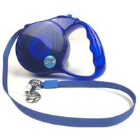 TRANSPARENTER AUSZIEHBARER BLAUER KORDELRIEMEN BIS 12 KG 5 METER EXCLUSIVES ANGEBOT