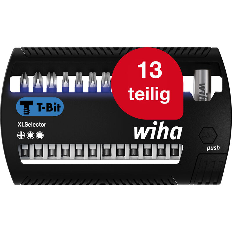 Wiha Bit Set XLSelector 14-tlg. I T-Bit 50 mm PH, TORX, Sechskant 1/4