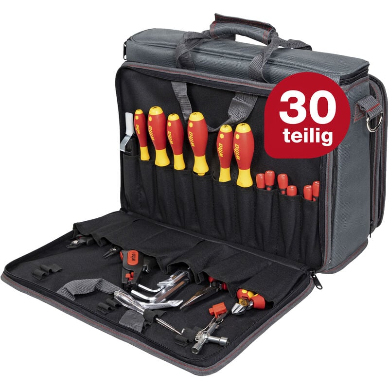 I inkl. Werkzeugsatz Wiha für (43879) Service-Techniker Elektriker 30-tlg. Tasche VDE I Set Werkzeug