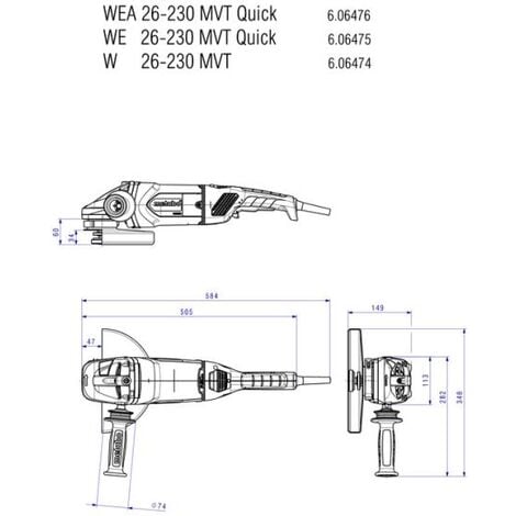 230mm WEA Quick2600 Ø W Winkelschleifer 26-230 MVT