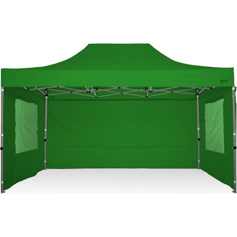 Gazebo automatico rapido 3x4,5 in acciaio gambo 40mm con finestre laterali  pieghevole - ECRU