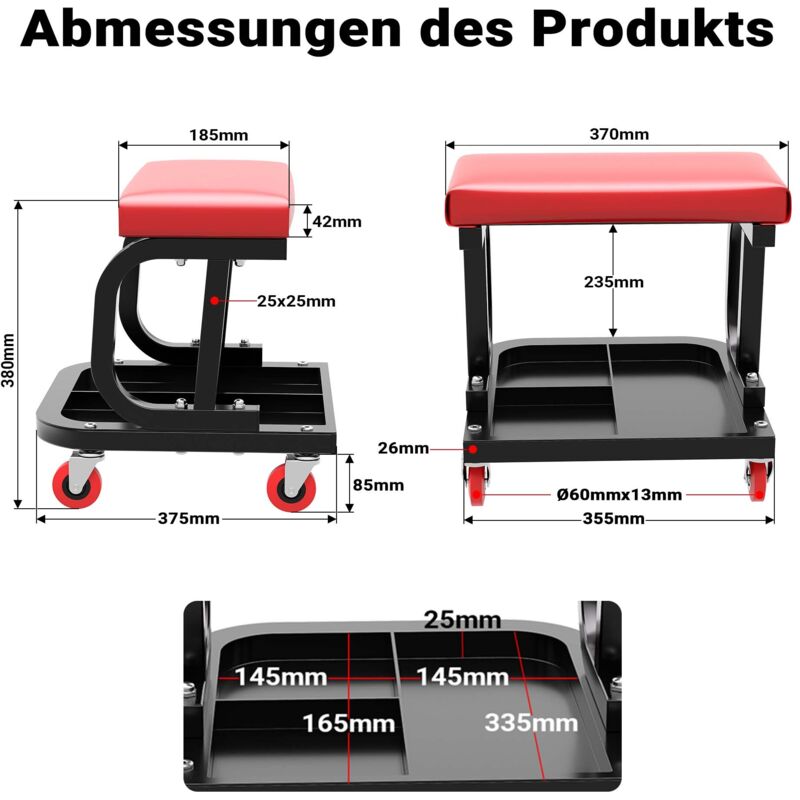 Sgabello Da Officina Con Ruote - WÜRTH 071593 04
