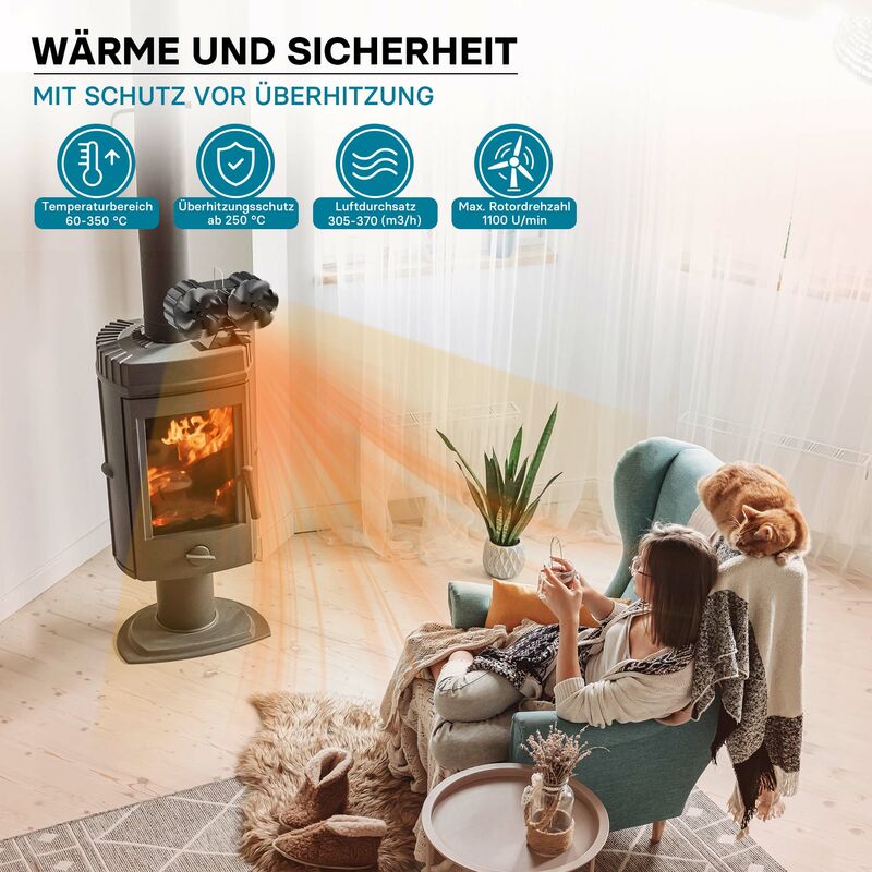 VENTILATORE STUFA A legna ventilatore camino risparmio energetico per la maggior parte dei