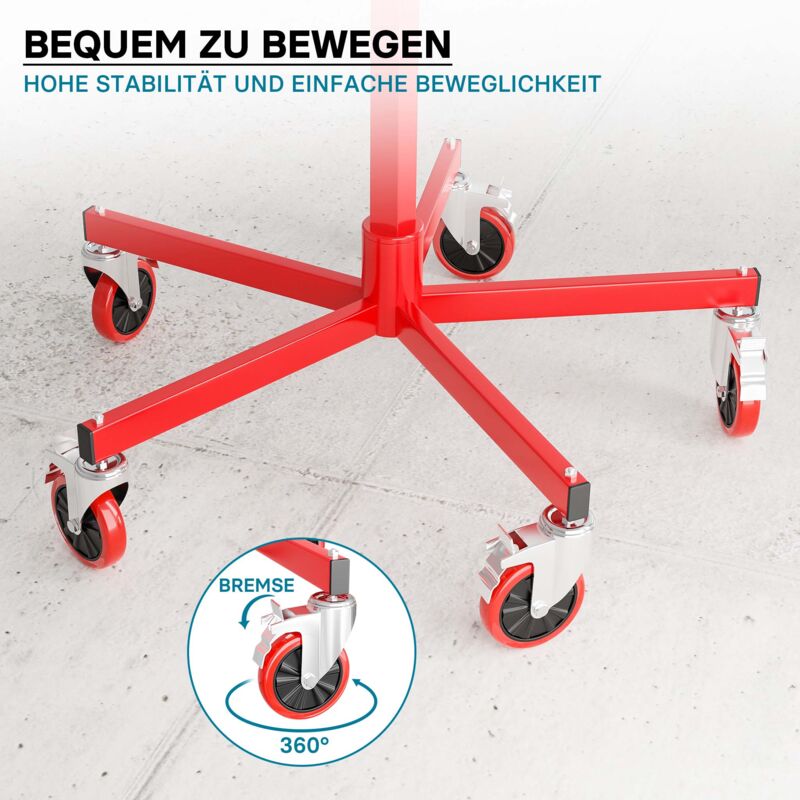 Wiltec Sollevatore Per Cartongesso - Alza Lastre Fino A 68kg E 2.9m Di Larghezza | Carrello Con Ruote - Foto 4