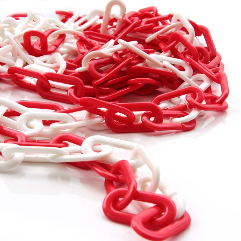 Catena Segnaletica Rossa E Bianca 30 M ?4 Mm In Plastica - Foto 11