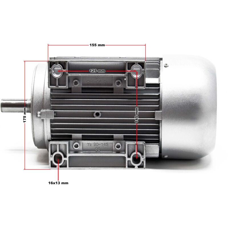 Motore elettrico monofase a 2 poli 230V 2,2kW (3CV) con condensatore di  avviamento 2850 giri/min e avvolgimento in alluminio