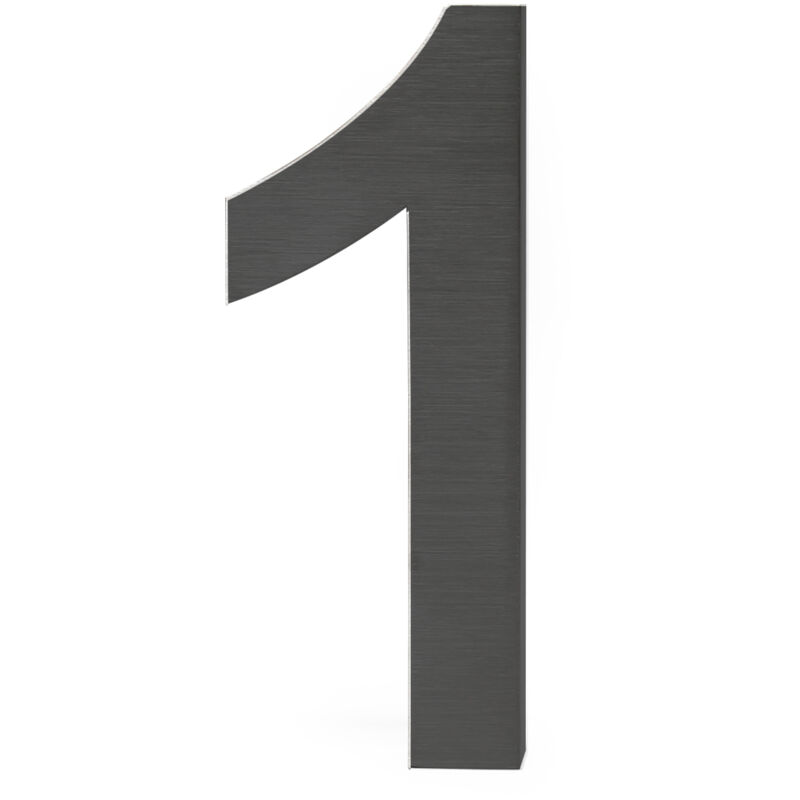 Hausnummer 7 Edelstahl V2A H20cm Arial-2D In Feinschrift Inkl. Versa, 7,99