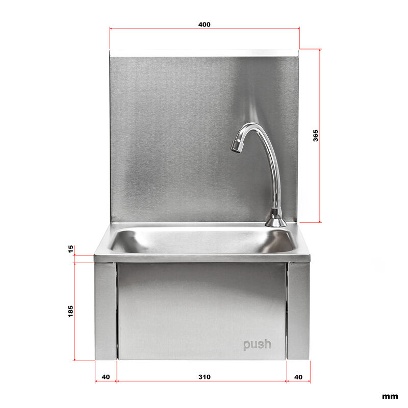 Lavandino, lavello, lavandino cucina, lavandino acciaio inox, lavandino  professionale - con comando a ginocchio