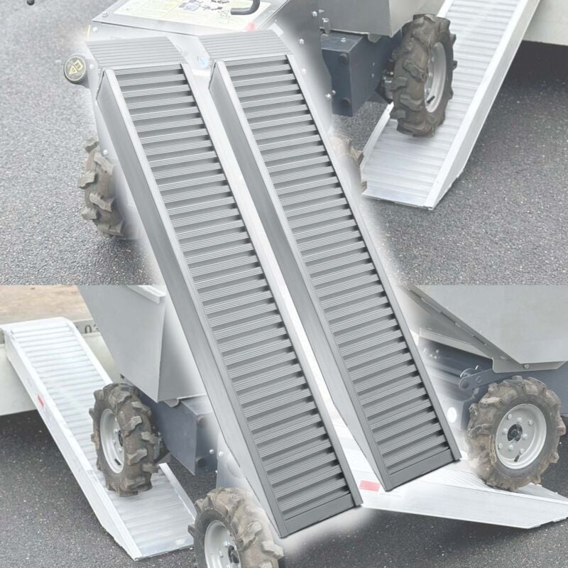 2x rampe di carico per moto e ATV lunghe 161 cm In alluminio Portata max  4050 kg