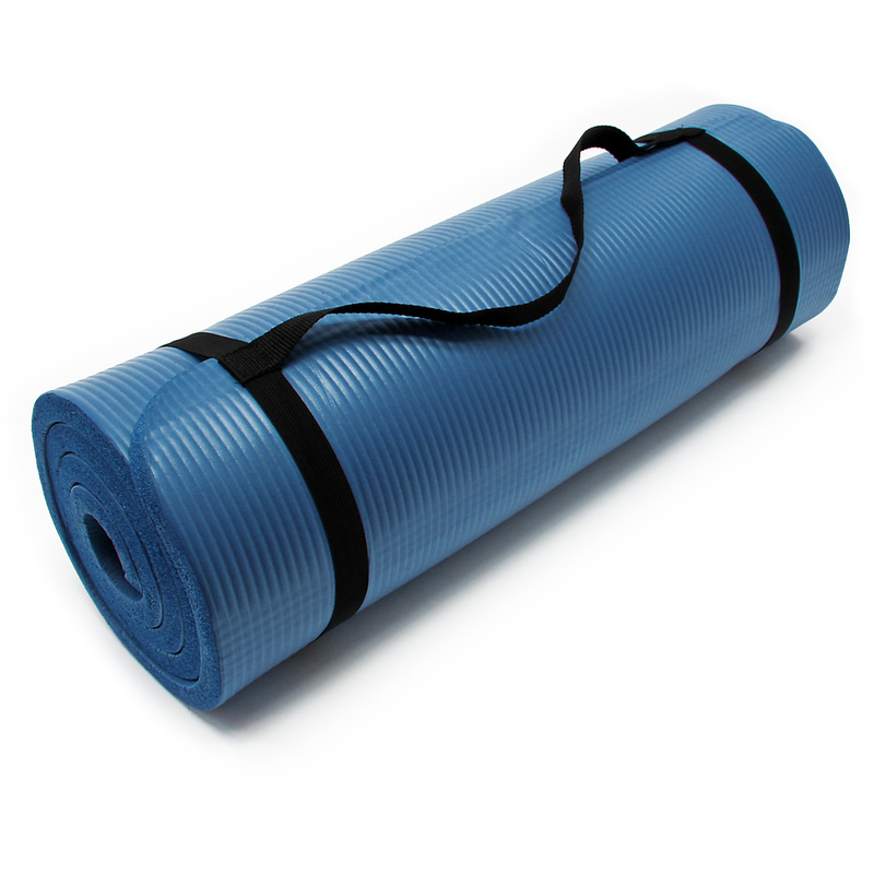 LUXTRI Tappetino per yoga pilates e fitness blu 180 x 60 x 1,5cm spesso e  antiscivolo