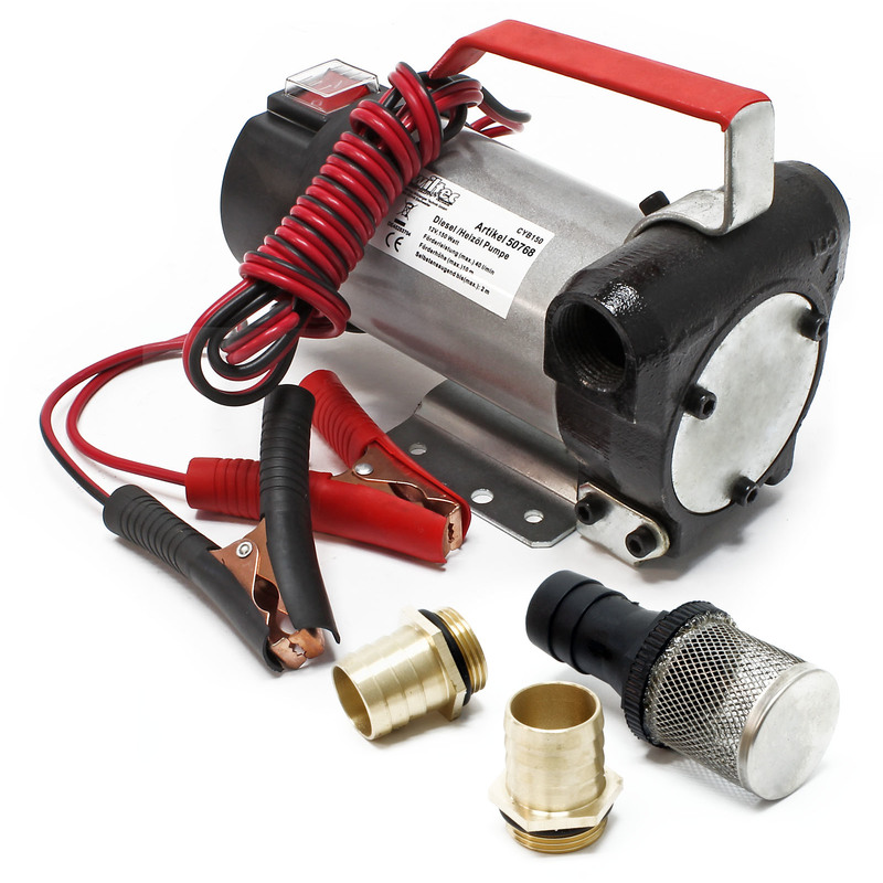 WilTec Pompa autoadescante per diesel gasolio 12 V 150 W 40 l/min