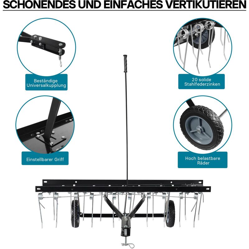 Scarificatore A Molle Per Trattorino - Larghezza 120 Cm, Per Arieggiatura Del Prato - Foto 4