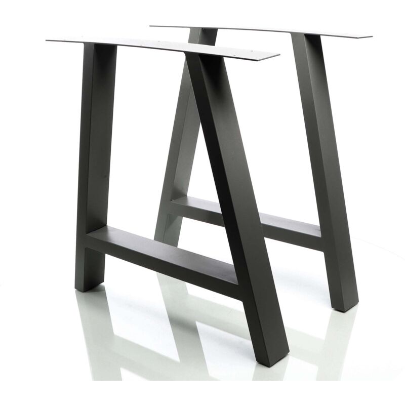 Set 2 gambe tavolo a forma di A 70x72 cm acciaio nero Base per tavolo