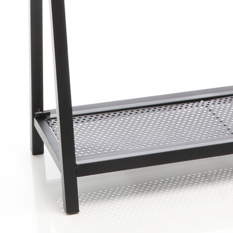 Portalegna Da Camino Relaxdays Pieghevole - Acciaio, Floreale, Nero, 44.5x51x32cm, Portata 32kg