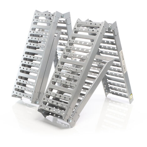 XPOtool Set 2 rampe di carico pieghevoli in 3 parti max. 800kg 195,5x23cm, acciaio antiscivolo per moto