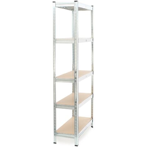 Wiltec Scaffale per carichi pesanti zincato 174x75x30cm 875 kg Sistema a incastro Acciaio 5 ripiani