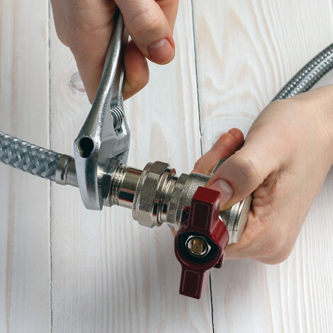 Tubo Corazzato Flessibile Per Acqua Potabile - 50 Cm Con Raccordo 1/2" Filettatura Esterna