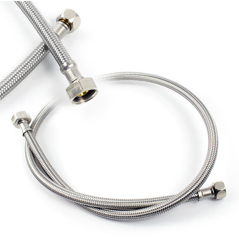 Tubo Corazzato Per Acqua Potabile 250 Cm | Dado Raccordo 1/2", Acciaio Inox - Foto 5