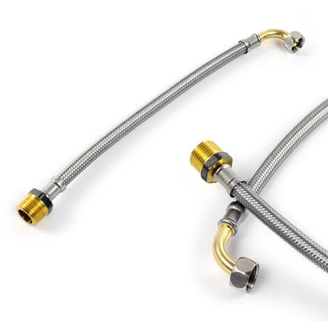 Set Di 2 Tubo Di Collegamento Per Rubinetto, G3/8 X M10 Tubo Corazzato - Foto 7