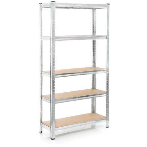 Wiltec Scaffale per carichi pesanti zincato 180x90x40cm 875 kg Sistema a incastro Acciaio 5 ripiani