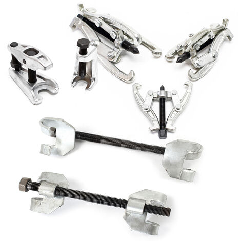 XPOtool Set 7 pz Compressore molle sospensioni 375mm con estrattore ad artiglio e per giunti sferici