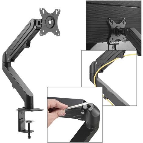 Amer Braccio Per Monitor A Molla - Per Schermi 17-32 Pollici, VESA 75/100, Morsetto Da Scrivania, Regolazione In Altezza