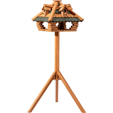 Mangiatoia Per Uccelli In Legno Fatte A Mano | 17,8 Cm | Stile Ranch | Per Uccelli Selvatici Da Appendere In Giardino, Patio, Albero
