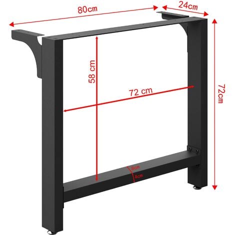 gambe tavolo in ferro quadrato 80x72