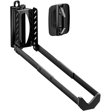 Wiltec Portabici da parete orientabile, supporto per bici fino a 35 kg, 11,8 x 30,7-34 x 43,8-62,5 cm, gancio appendi bici richiudibile con braccio girevole