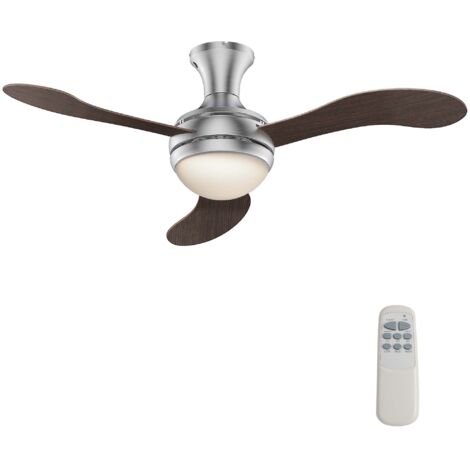 Mellerware - Ventilatore Da Soffitto Con Telecomando Brizy! Bright 45W Potente Lampada Silenzioso 3 Pale 6 Velocita Timer Rinfresca Led 86821461