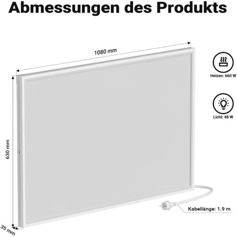 Riscaldatore A Infrarossi Da Soffitto 360W Con Termostato - Riscaldamento Silenzioso, WiFi, Telecomando, Protezione Surriscaldamento