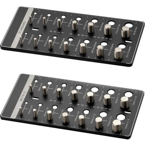 2Pz Misuratore Di Filettatura Per Bulloni Dimensione E Filettatura Bullone 2Pz Misuratore Di Filettatura Per Bulloni Dimensione E Filettatura Bullone