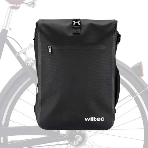 Sacoche Wiltec 25L Noire Imperméable Pour Porte-bagages Arrière Vélo - 65477