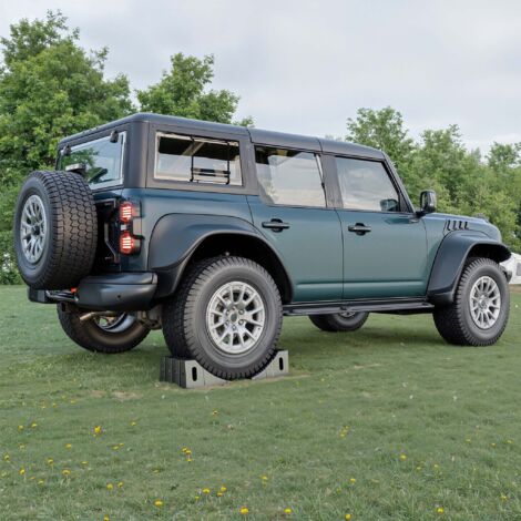 Cunei Fermaruota Wiltec - Set Di 2, Capacità 6.5 Tonnellate, Con Denti In Metallo, Per Camion E Rimorchi - Foto 2