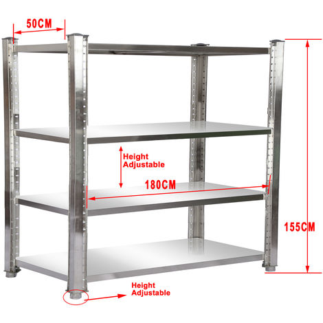 Scaffale in acciaio inox con ruote - 1800 x 490 x 1800 mm - Aristema