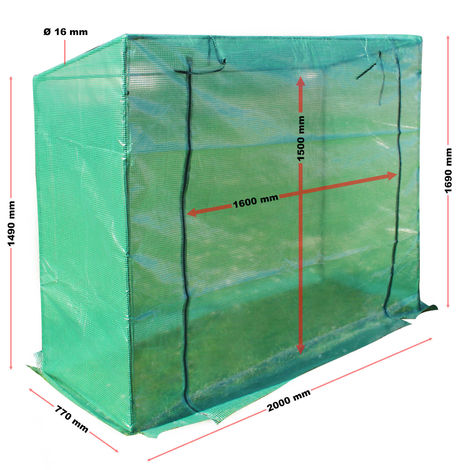 Serra da giardino 143x143x195 cm con 8 ripiani accessibile e con copertura  in