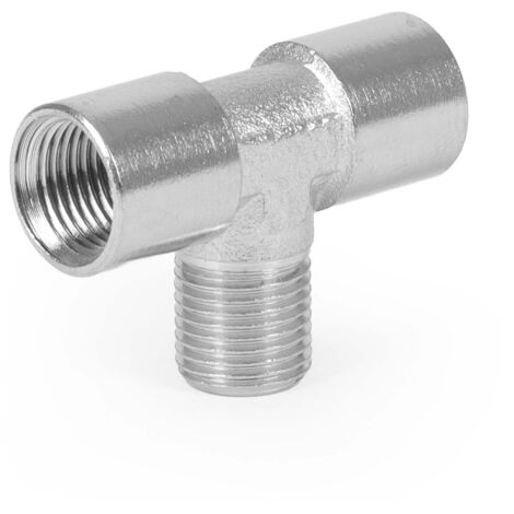Adattatore per aerografo a T 2x filetto interno 9,51 mm (1/8″) e 1x filetto esterno 9,51 mm (1/8″) (1/5)