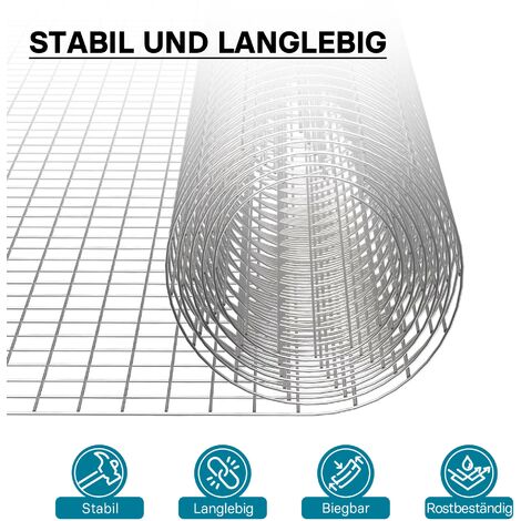 Rete da voliera 4 angoli Maglie 19x19mm Rotolo da 5m alto 100cm In acciaio zincato