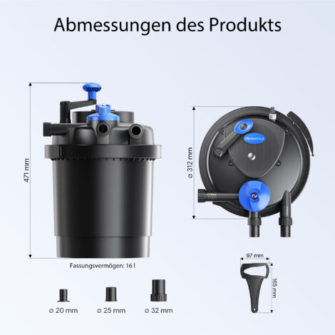 Set 5 Pezzi Cestello Filtro Acquario Inox 12mm Protezione Gamberetti