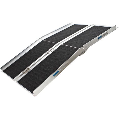Rampa a valigia per sedia a rotelle, pieghevole mobile antiscivolo, in alluminio 122cm 270kg