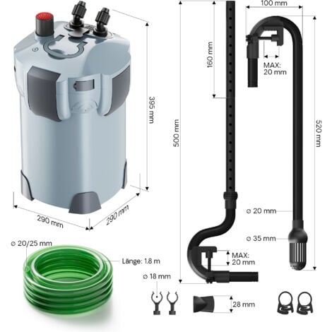Filtro Esterno Per Acquari SunSun HW-302 - 1000 L/h, 3 Stadi, Per Vasche Fino A 400 Litri - Foto 7