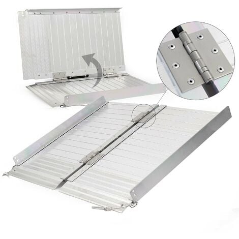Rampa per sedie a rotelle, pieghevole e portatile, in alluminio 122cm max 270 kg
