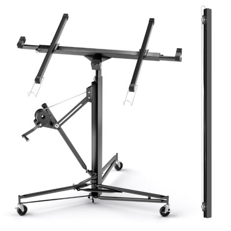 Wiltec Sollevatore pannelli cartongesso con prolunga, max 68kg, Carrello Alzapannelli Alzalastre
