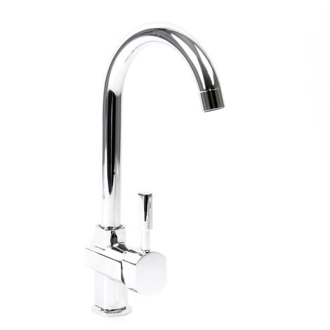 Wiltec Rubinetto da cucina girevole a 360° cromato con raccordo da 16,41mm (3/8")