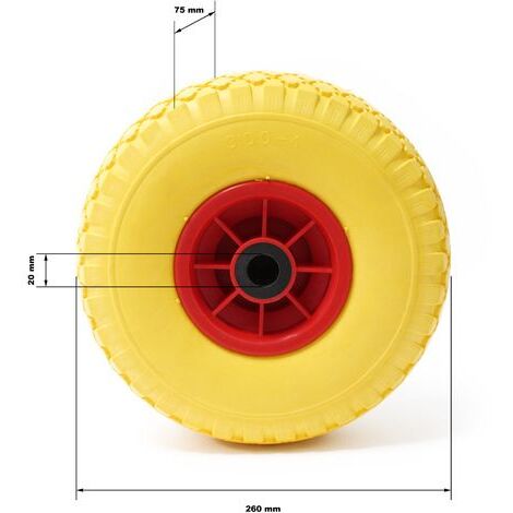 RUOTA PER CARRIOLA PIENA POLIURETANO D. 350X80 ASSE CM 20 CON - Foto 12