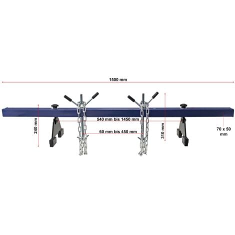 Wiltec Ponte motore con portata max di 500 kg, traversa per sollevamento per riparazioni di motori