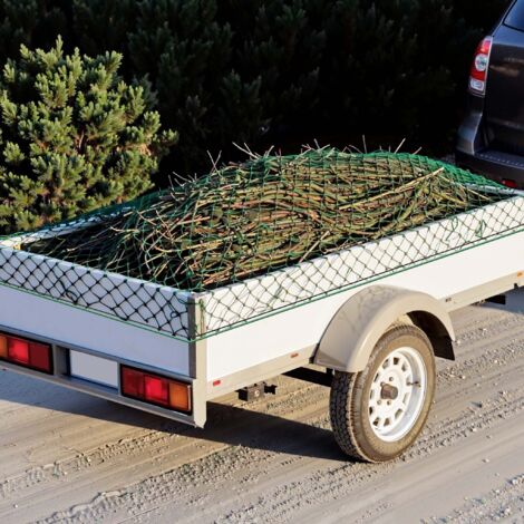 Rete Di Copertura Per Rimorchio 2,5 X 4,0 M - Maglia 35 Mm, Bordo Rinforzato, Verde, In PE/PP, Per Container E Trasporti - 3