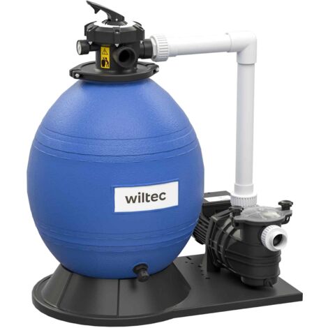 Wiltec Filtro a sabbia per piscina, 750 W, serbatoio filtrante 71 l, pompa piscina autoadescante 20.000 l/h