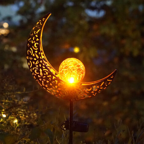 Lanterna Solare A LED In Metallo Con Decorazione Floreale Ritagliata, 23x16 Cm, Colore Nero/oro, Luce Calda, Impermeabile IP44 Per Giardino E Terrazzo